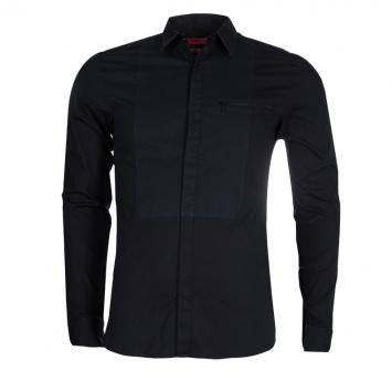 Pre Owned Hugo By Hugo Boss Black Bib Front Slim Fit Shirt S