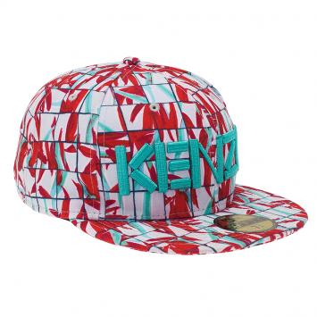 Pre Owned Kenzo Red X New Era Palm Printed Baseball Cap Size 7 3/4