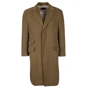 Pre Owned Loro Piana Brown Cotton Storm System Coat L