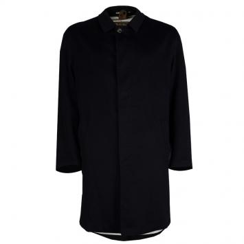 Pre Owned Loro Piana Black Cashmere Storm System Coat L