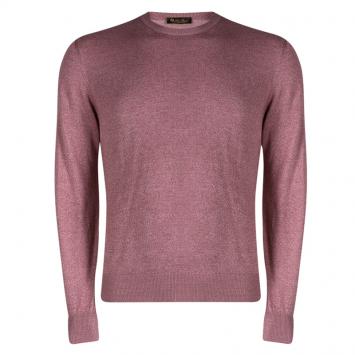 Pre Owned Loro Piana Pastel Pink Silk Knit Crewneck Sweater S