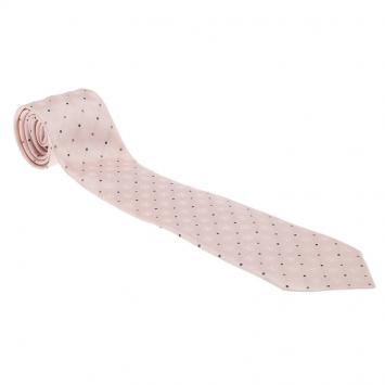 Pre Owned Louis Vuitton Pink Silk LV Circle Dots Tie