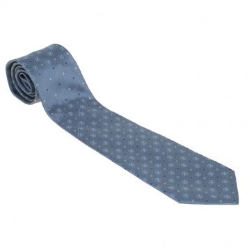Pre Owned Louis Vuitton Grey Silk LV Circle Dots Tie