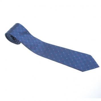 Pre Owned Louis Vuitton Navy Blue Silk LV Circle Dots Tie