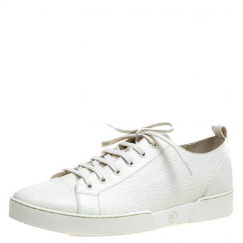 Pre Owned Louis Vuitton White Epi Leather Match Up Sneakers Size 43