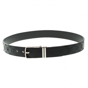 Pre Owned Louis Vuitton Damier Embossed Leather Reversible Boston Belt 95CM