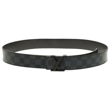 Pre Owned Louis Vuitton Damier Graphite Initials Belt 100CM