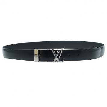 Pre Owned Louis Vuitton Black Leather Neogram Belt 100 CM