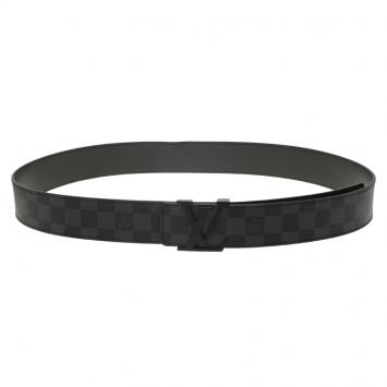 Pre Owned Louis Vuitton Damier Graphite Initials Belt Size 100 CM