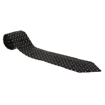 Pre Owned Louis Vuitton Navy Blue Fleur Silk Tie