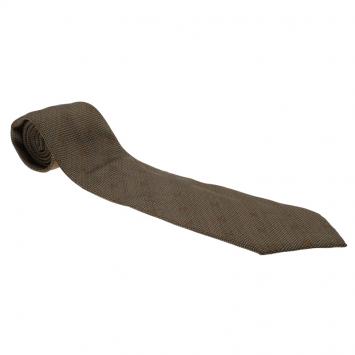 Pre Owned Louis Vuitton Brown Logo Woven Silk Tie