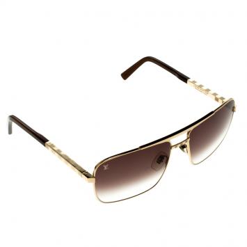 Pre Owned Louis Vuitton Brown/Gold Z0259U Attitude Sunglasses