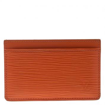 Pre Owned Louis Vuitton Piment Epi Leather Card Holder