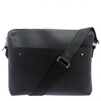 Pre Owned Louis Vuitton Black Taiga Leather Grigori PM Messenger Bag