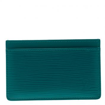 مملوكة مسبقًا Louis Vuitton Turquoise Epi Leather Card Holder