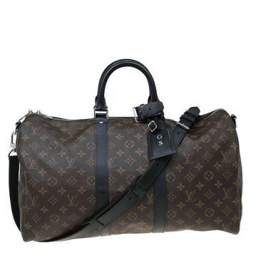 Pre Owned Louis Vuitton Monogram Canvas Macassar Keepall Bandouliere 45