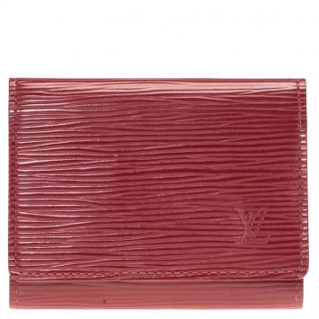 Pre Owned Louis Vuitton Red Epi Leather Business Card Holder