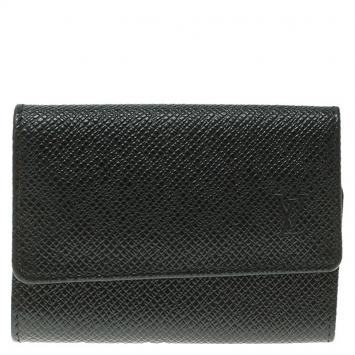 Pre Owned Louis Vuitton Black Taiga Leather 6 key Holder