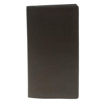 Pre Owned Louis Vuitton Brown Taiga Leather Obsolete Long Wallet