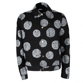 Pre Owned Louis Vuitton FA'15 Black Cotton Rope Print Button Front Jacket  XL