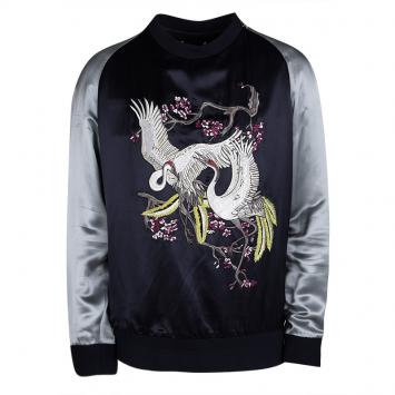Pre Owned Louis Vuitton Spring 2016 Colorblock Crane Embroidered Sweatshirt XXL