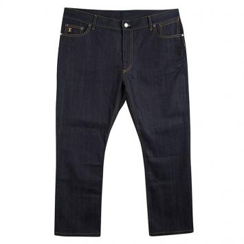 Pre Owned Louis Vuitton Indigo Dark Wash Denim Boot Cut Jeans 3XL