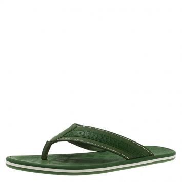 Pre Owned Louis Vuitton Green Leather and Rubber Ipanema Thong Sandals Size 42.5