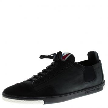 Pre Owned Louis Vuitton Navy Blue Nubuck And Suede  V Gaston Sneakers Size 42.5