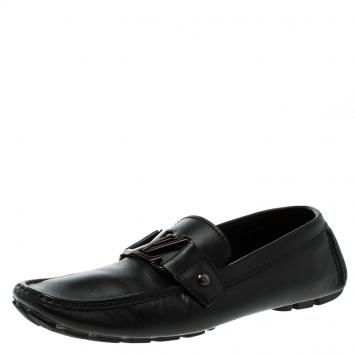 Pre Owned Louis Vuitton Black Leather Monte Carlo Loafers Size 40