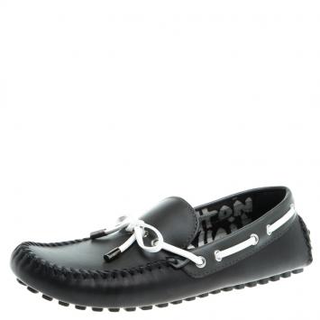 Pre Owned Louis Vuitton Monochome Leather Arizona Loafers Size 42