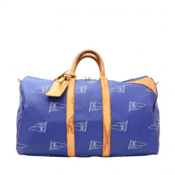 Pre Owned Louis Vuitton Blue Canvas Limited Edition 1995 Keepall 45 