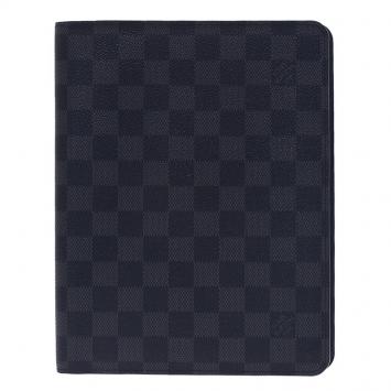 Pre Owned Louis Vuitton Black Damier Graphite Desk Agenda Cover