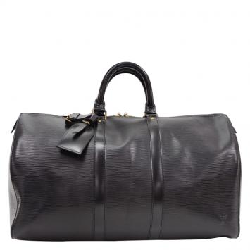 Pre Owned Louis Vuitton Black Epi Leather Keepall 45