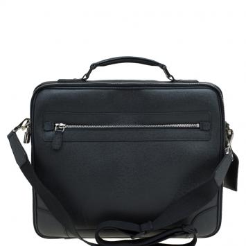 Pre Owned Louis Vuitton Black Taiga Leather Odessa Computer Case Bag