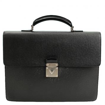 Pre Owned Louis Vuitton Black Taiga Leather Serviette Kourad Briefcase