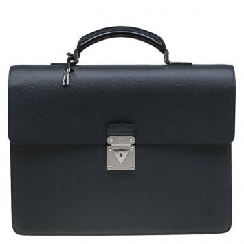 Pre Owned Louis Vuitton Black Taiga Leather Robusto 1 Compartment Briefcase