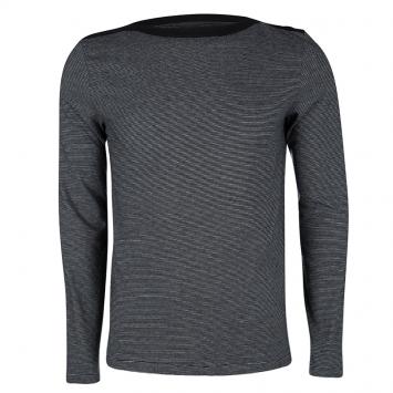 Pre Owned Maison Martin Margiela Monochrome Striped Boat Neck Long Sleeve T-Shirt M