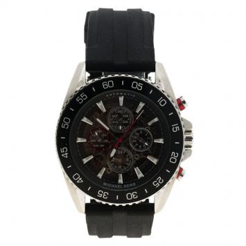 Pre Owned Micheal Kors Black Stainless Steel Jetmaster MK 9013 Skeleton Men's Wristwatch 45MM