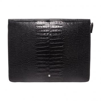 Pre Owned Montblanc Black Croc Embossed Leather Meisterstuck iPad Case