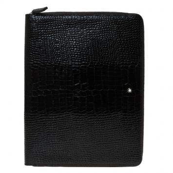 Pre Owned Montblanc Brown Crocodile Embossed La Vie De Boheme Tablet Pouch