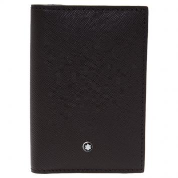 Pre Owned Montblanc Brown Leather Compact Wallet 