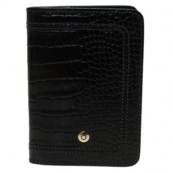 Pre Owned Montblanc Black Croc Embossed La Vie De Boheme Card Holder 