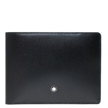 Pre Owned Montblanc Black Leather Miesterstuck Bifold Wallet