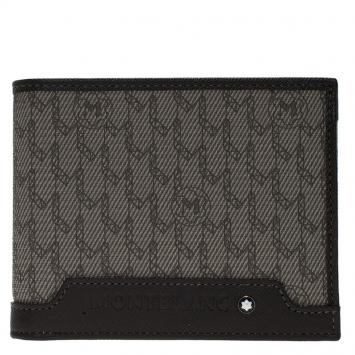 Pre Owned Montblanc Brown Leather and Monogram Canvas Bifold Wallet