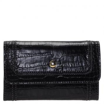 مملوكة مسبقًا Montblanc Black Croc Embossed La Vie De Boheme Coin Case