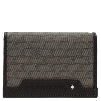 مملوكة مسبقًا Montblanc Brown Coated Canvas and Leather Signature Card Holder