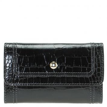 Pre Owned Montblanc Black Croc Embossed La Vie De Boheme Card Case