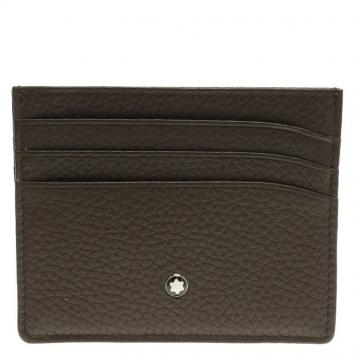 مملوكة مسبقًا Montblanc Brown Leather Meisterstuck Pocket Card Holder 6CC