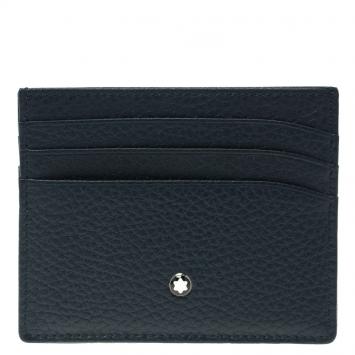 مملوكة مسبقًا Montblanc Dark Blue Leather Meisterstuck Card Holder 6CC