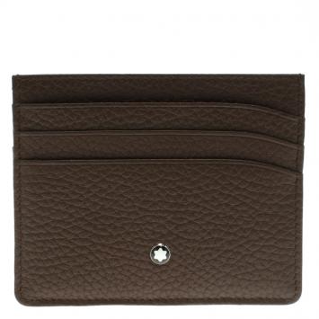 Pre Owned Montblanc Brown Soft Grain Leather Meisterstuck Card Holder 6CC